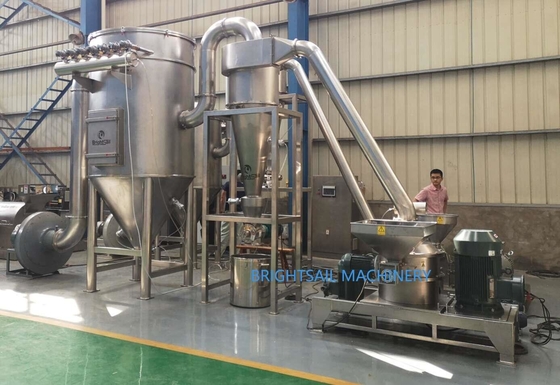 Paslanmaz Çelik Kauçuk Parçacıkları Tozlama Makinesi SUS304 2500 Mesh 100 - 4000 Kg/H
