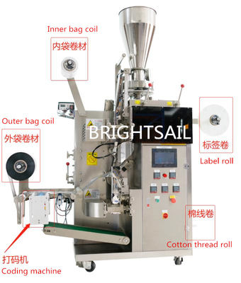 SUS 6g Çay Filtresi Torbası Dolum ve Kapama Makinesi Üç Taraflı Mühürlü